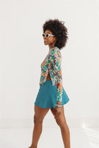 The Holly Sun Layer | UPF 50+ Long Sleeve Rash Guard with Side Zipper for Women